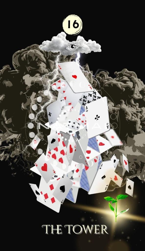 Carte de tarot La Tour (16) - Arcanes majeurs