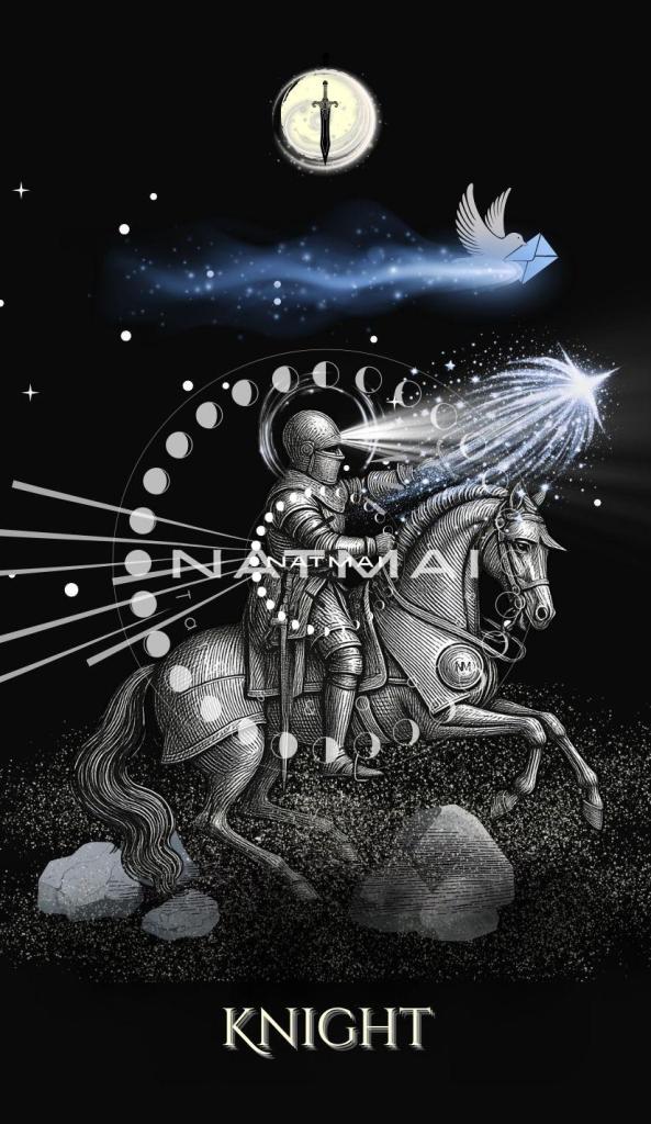Carte de tarot Chevalier d'Épées - Arcanes mineurs