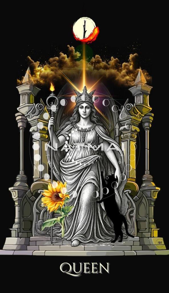 Carte de tarot Reine de Bâtons - Arcanes mineurs